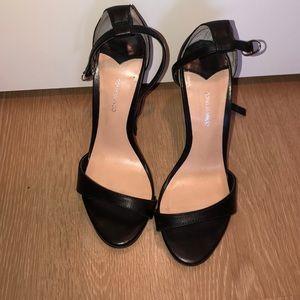 Tony Bianca Black Leather Sandals 7.5